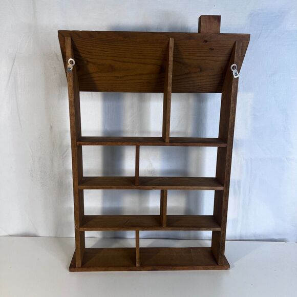 Vintage 1960s Wood Trinket Shelf House Shaped Wooden Knick Knack Smalls Display - Picture 2 of 9